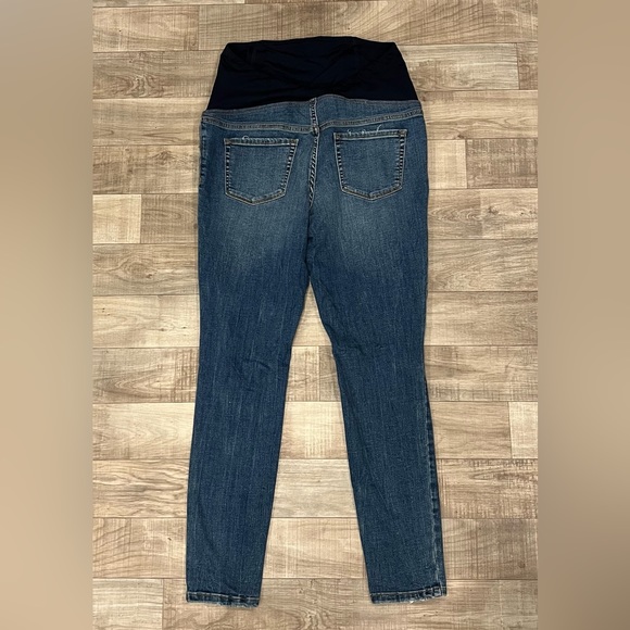 Isabel Maternity Full Panel Medium Wash Distressed Skinny Jeans Size 8 - Picture 8 of 9